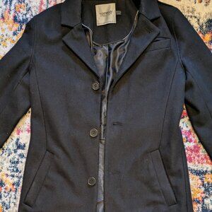 Topman Mens Chesterfield Coat S Black